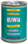 Puszka Skarbonka Vip - Oliwia - Tu kasę odkłada Oliwia na swoje wielkie marzenia