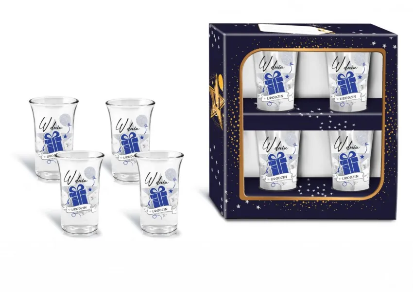 4 kieliszki STARS - W dniu urodzin