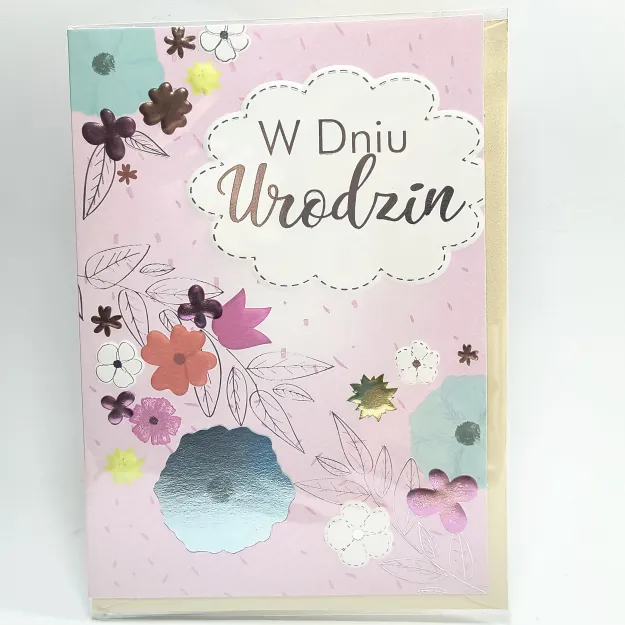 Karnet 3D z życzeniami - W dniu urodzin