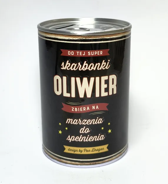Puszka Skarbonka Vip - Oliwier - Do tej super skarbonki Oliwer zbiera na marzenia do spełnienia