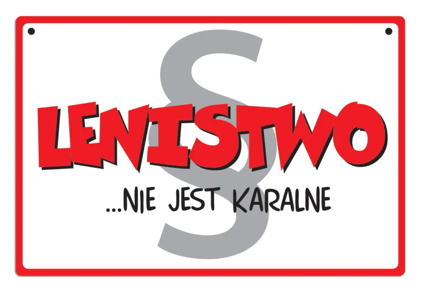 Tabliczka Kukartka cool - Lenistwo nie jest karalne