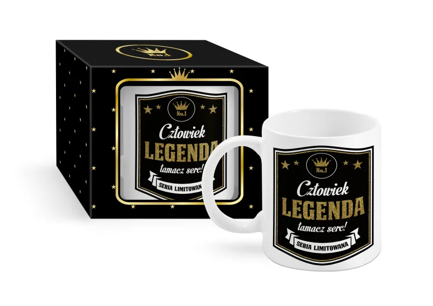 Kubek Boss Gold - Człowiek legenda, łamacz serc!