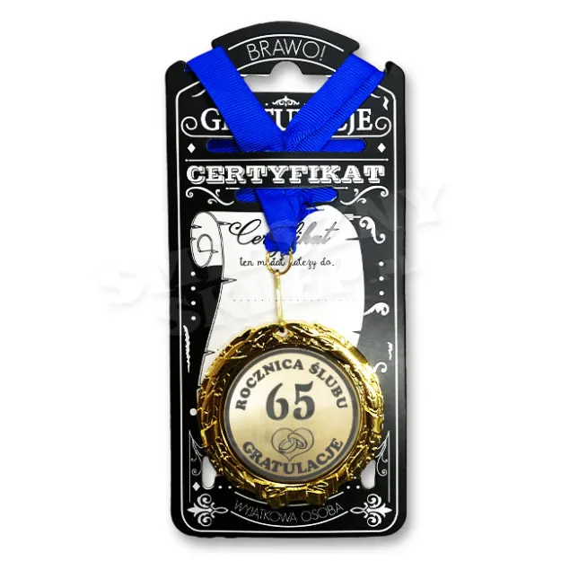 Medal w folii - 65 Rocznica ślubu gratulacje