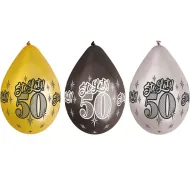 Balony metaliczne - 50 sto lat (kpl 6szt)