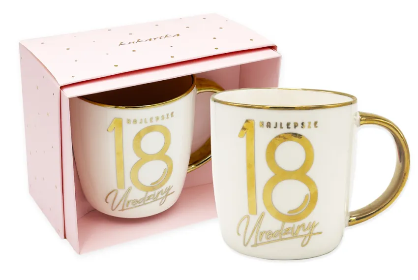 Kubek Elite Kukartka - Najlepsze 18 urodziny (różowe)