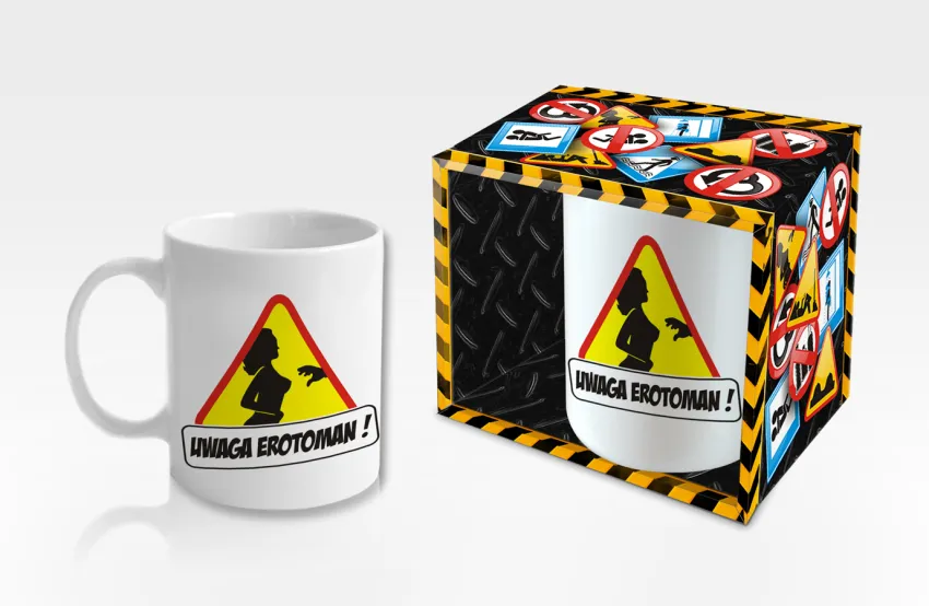 Kubek znaki - Uwaga erotoman