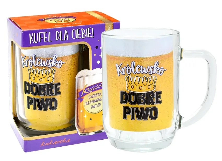 Kufel szklany Kukartka - Królewsko dobre piwo