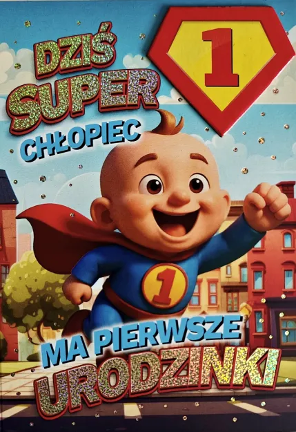 Karnet 3K - Dziś super chłopiec ma pierwsze urodzinki