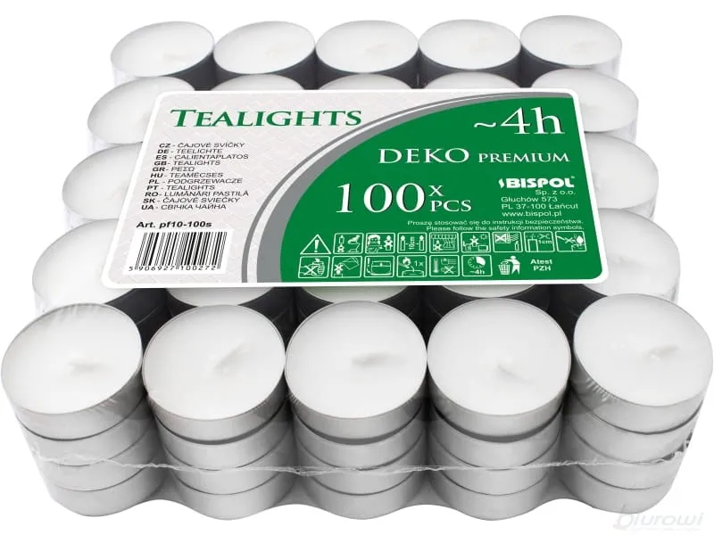 Podgrzewacz tea light DECO - Opakowanie 100 szt (premium)