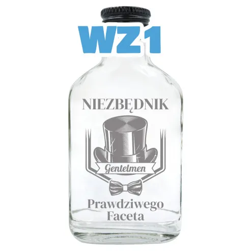 Butelka (100 ml) z grawerem - Niezbędnik prawdziwego Faceta. Gentelmen.