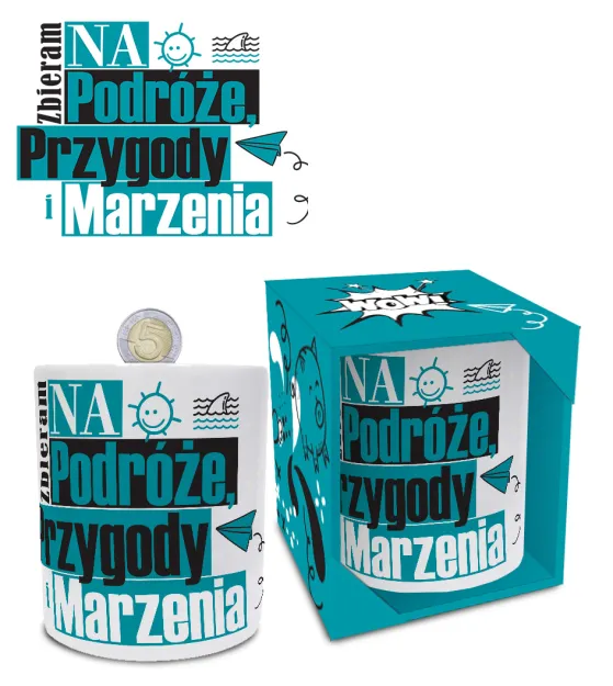 Skarbonka walec - Zbieram na podróże, przygody, marzenia