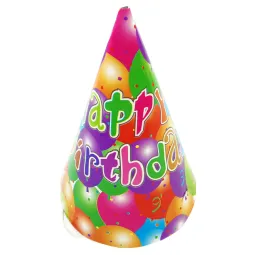 Czapeczki urodzinowe z gumką kpl. 10 szt - mix wzorów