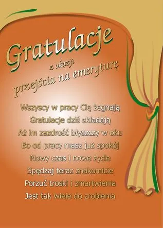 Dyplom - Gratulacje z okazji przejścia na emeryturę