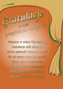 Dyplom - Gratulacje z okazji przejścia na emeryturę