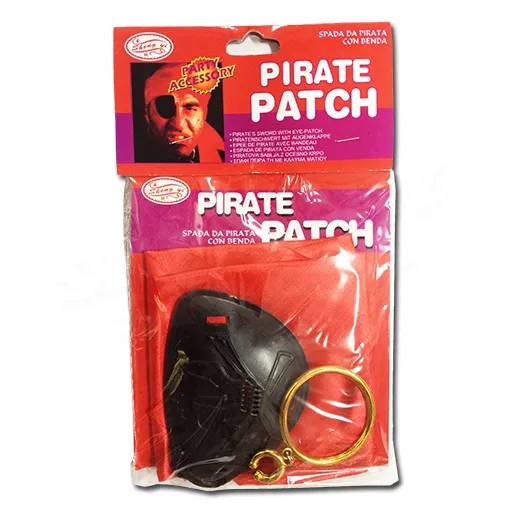 Zestaw pirata - Chusta, opaska na oko, kolczyk