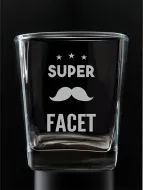 Szklanka whisky grawerowana - Super Facet (wąsy)
