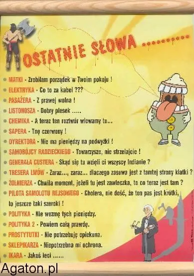 Dyplom - Ostatnie słowa ... sapera, polityka, dyrektora, itd. przed ....