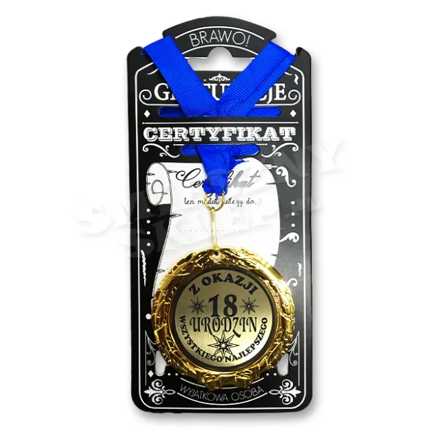 Medal w folii - Z okazji 18 urodzin - Wszystkiego Najlepszego