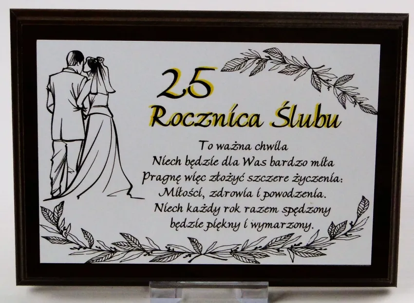 Dyplom na drewnie - 25 Rocznica Ślubu