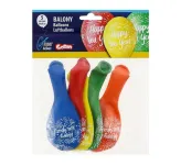 Balony Premium - Happy New Year, Szczęśliwego Nowego Roku, 5 kolorów, 12