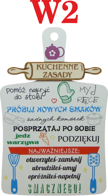 Tabliczka - Kuchenne zasady (kolor)