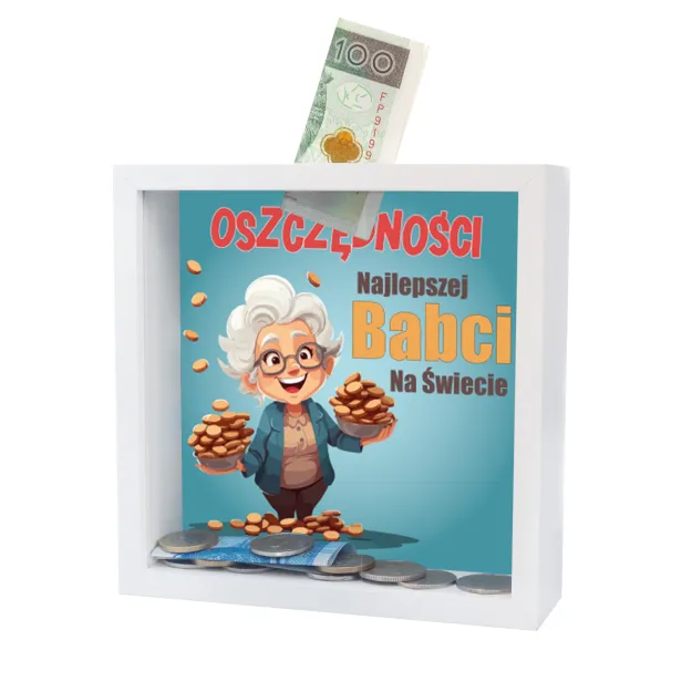 Skarbonka MDF - Oszczędności Najlepszego Babci na świecie