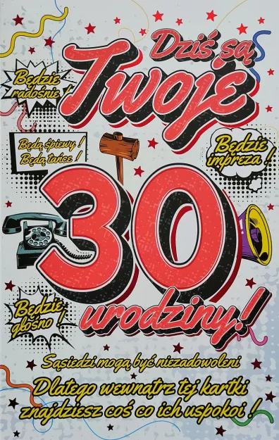 Karnet + zawieszka - Dziś są Twoje 30 urodziny