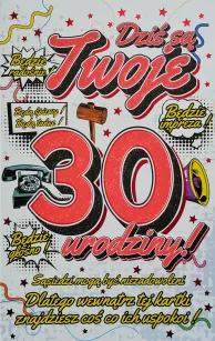 Karnet + zawieszka - Dziś są Twoje 30 urodziny