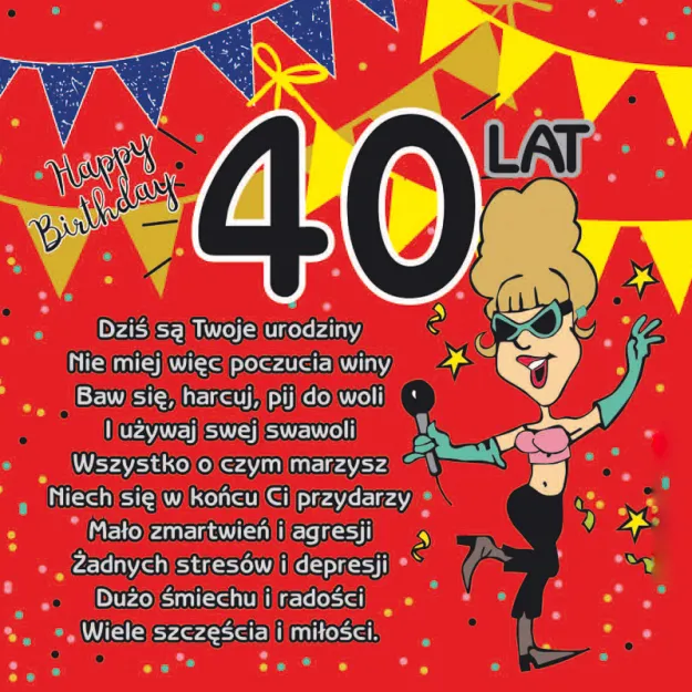 Podkładka magnetyczna - 40 lat. Dla Pani. Dziś są twoje urodziny...