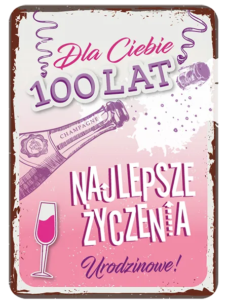 Karnet 3D z życzeniami - Dla ciebie 100 lat. Najlepsze życzenia urodzinowe!