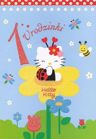 Karnet Hello Kitty - 1 urodzinki