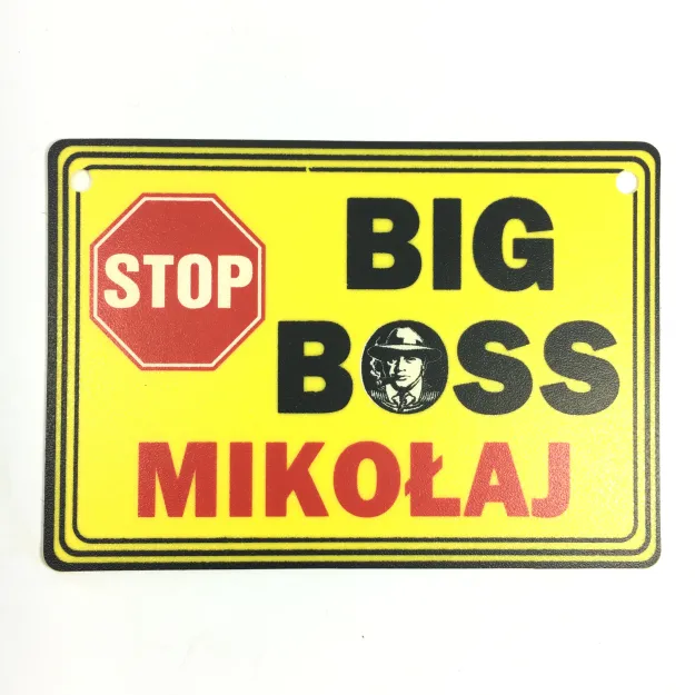 Tabliczka żółta - Big boss Mikołaj
