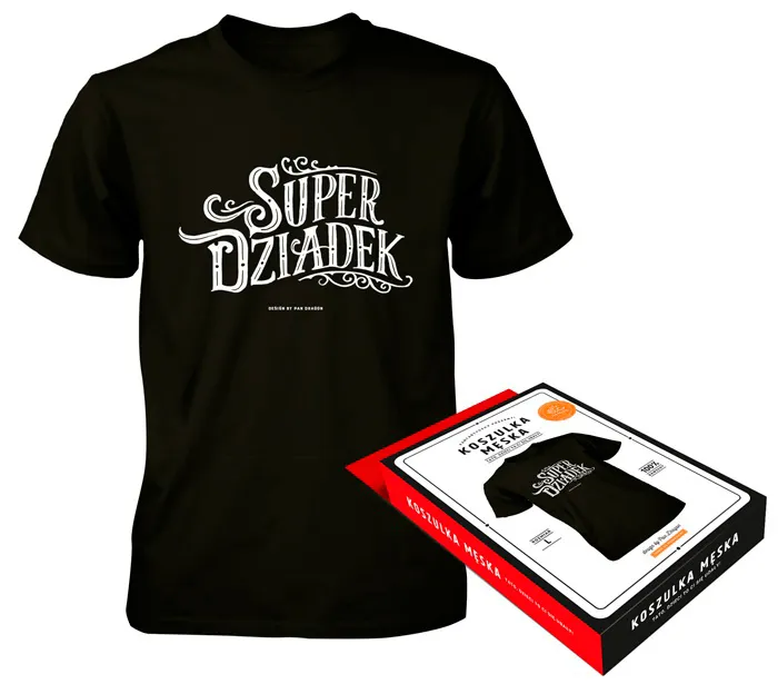 Koszulka czarna Bo - Super Dziadek (bez opakowania)