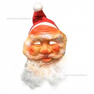 Maska - Święty Mikołaj w czapce + broda