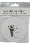 Weselne podkładki pod szklanki 24szt - 2