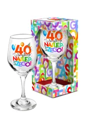 Kielich do wina literki - W dniu 40 urodzin wszystkiego najlepszego