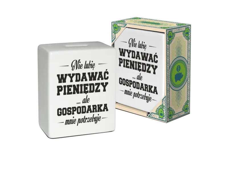 Skarbonka kostka - Nie lubię wydawać pieniędzy, ale gospodarka mnie potrzebuje 
