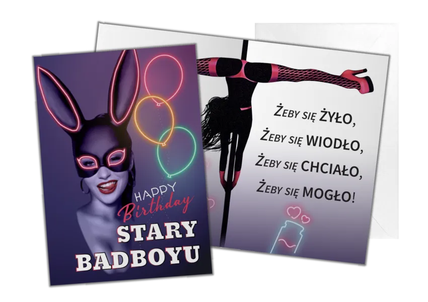Karnet B6 - Happy Birthday Stary Badboyu