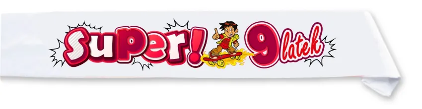 Szarfa dziecięca - Super! 9 latek