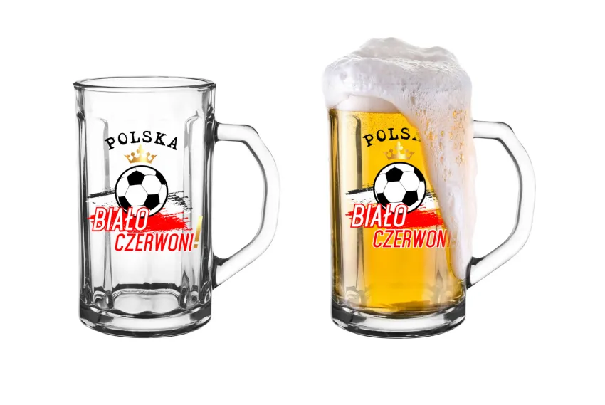 Kufel szklany - Polska biało czerwoni