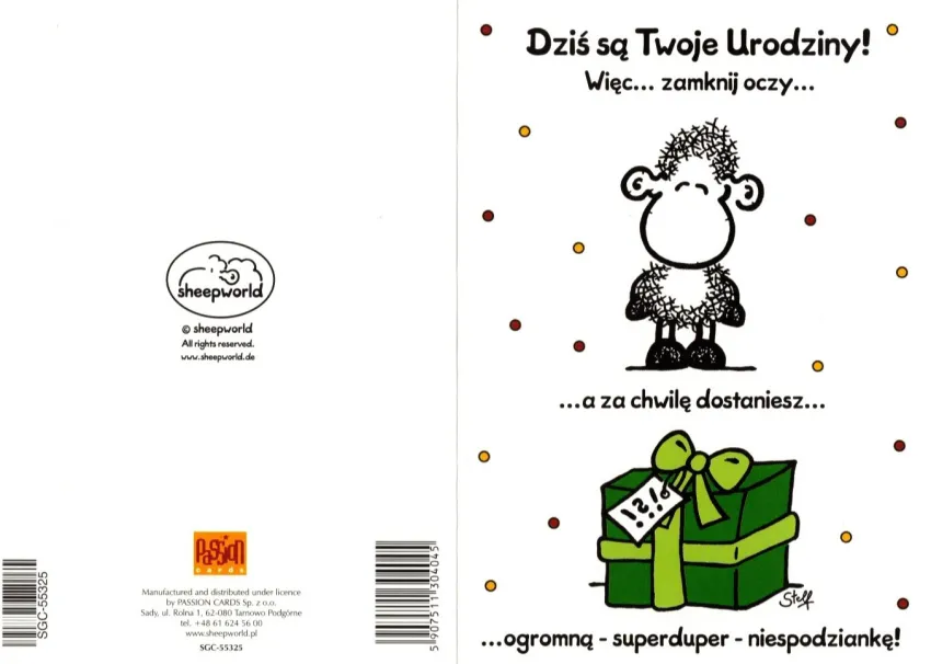 Karnet Sheepworld - Dzis są Twoje urodziny!