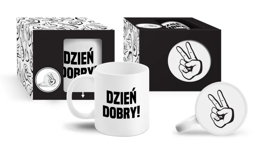 Kubek z grafiką od spodu - Dzień Dobry