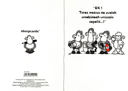 Karnet Sheepworld - Ok! Teraz możesz na swoich urodzinach wreszcie zapalić... !