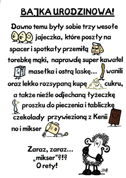 Karnet Sheepworld - Bajka urodzinowa! Dawno temu były sobie trzy wesołe jajeczka...