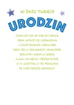 Karnet 3D z życzeniami - W dniu 1 urodzin - 2
