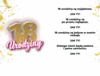 Karnet + zawieszka na butelkę - (różowa) 18 Urodziny masz tylko raz - 2