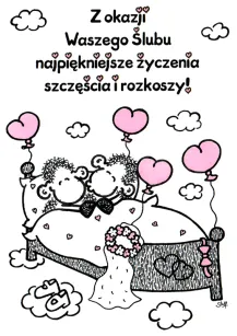 Karnet Sheepworld - Z okazji Waszego ślubu najpiękniejsze życzenia szczęścia i rozkoszy!