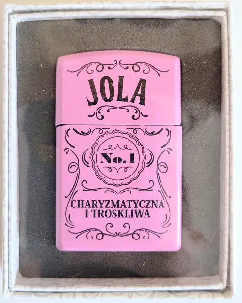 Zapalniczka z imieniem różowa - Jola No.1 charyzmatyczna i troskliwa