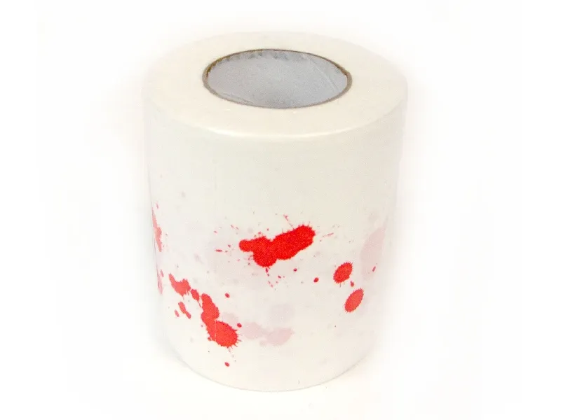 Papier toaletowy z plamami krwi
