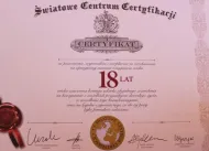 Dyplom - Certyfikat osiągnięcia 18 lat